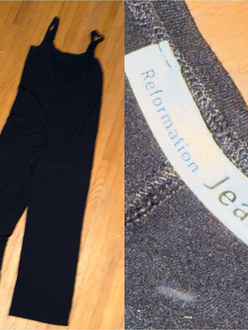 Reformation Black Wide-Leg Sleeveless Jumpsuit